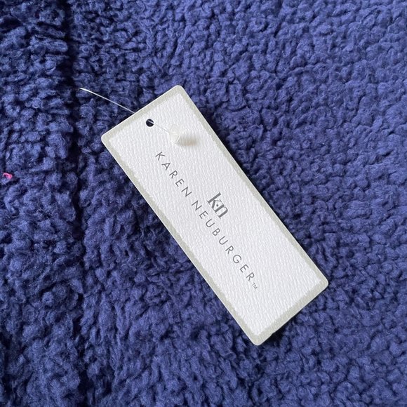 Cozy Teddy Bear Sherpa Poncho – Navy Blue NWT - Picture 10 of 10